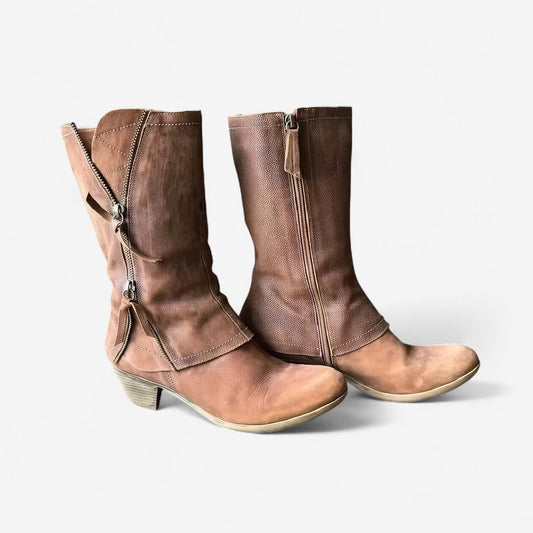 Classic Ankle High Leather Boots - OutfitLondon
