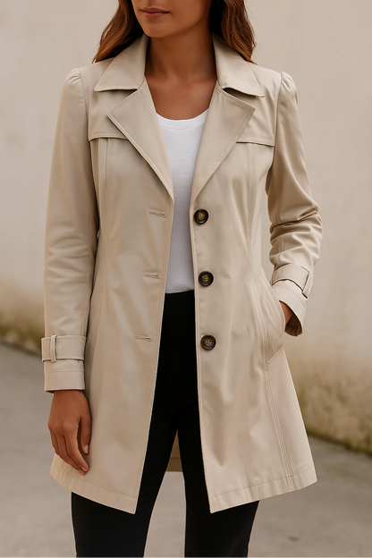Classic Women's Trench Coat with Button Front
