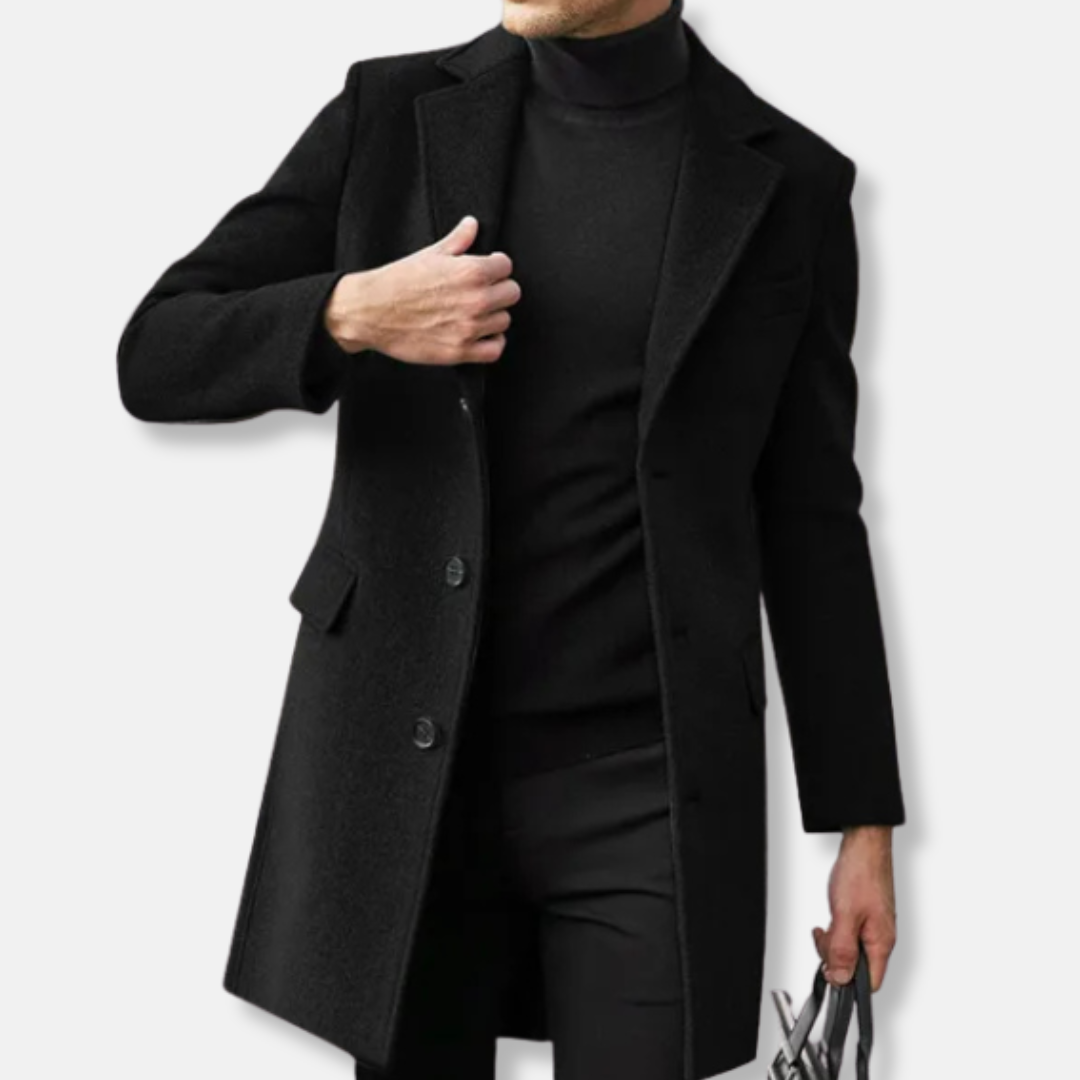 Men's Large Double Breasted Long Trench Coat - OutfitLondon