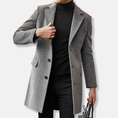 Men's Large Double Breasted Long Trench Coat