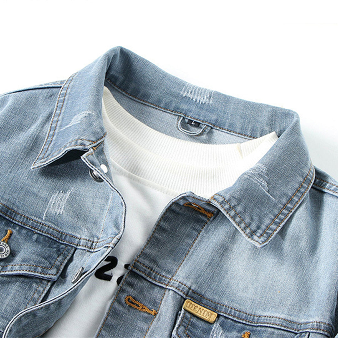 Classic Fit Button Front Denim Jacket