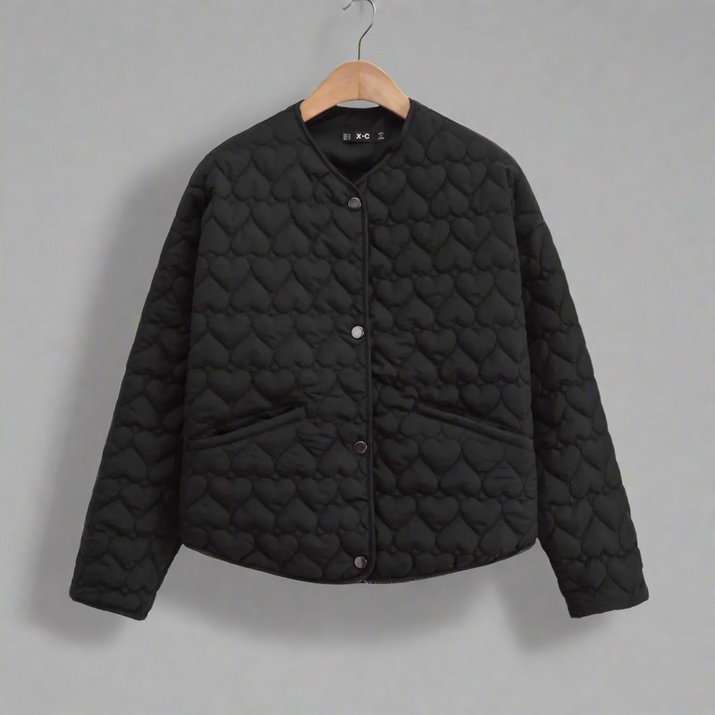 Cozy Padded Heart Detail Jacket