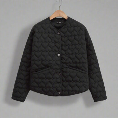 Cozy Padded Heart Detail Jacket