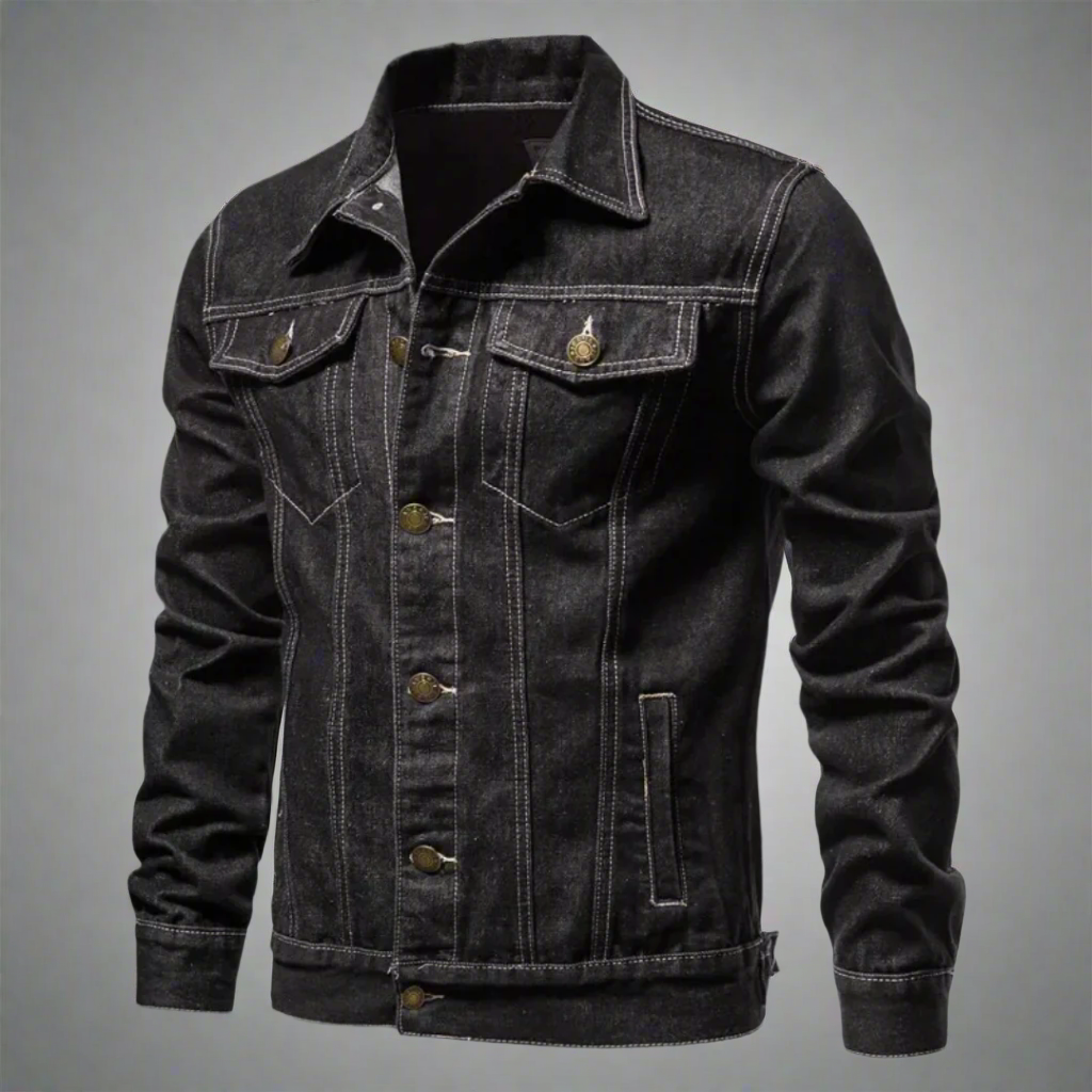 Relaxed Fit Dark Blue Jeans Jacket - OutfitLondon