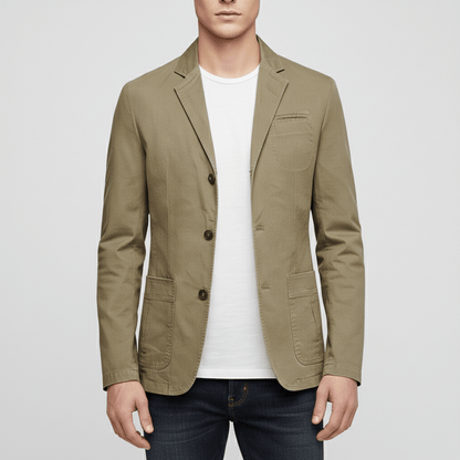 Classic Fit Blazer with Two Button Front and Side Pockets - OutfitLondon