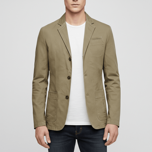 Classic Fit Blazer with Two Button Front and Side Pockets - OutfitLondon