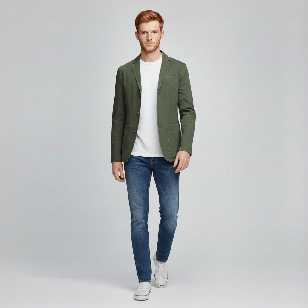 Classic Fit Blazer with Two Button Front and Side Pockets