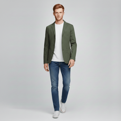 Classic Fit Blazer with Two Button Front and Side Pockets