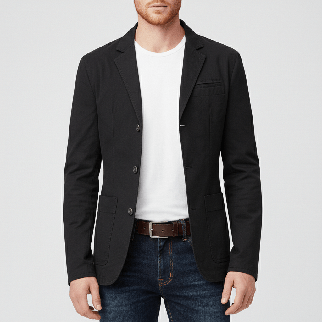 Classic Fit Blazer with Two Button Front and Side Pockets