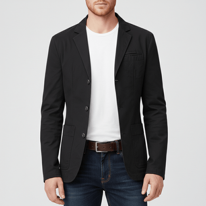 Classic Fit Blazer with Two Button Front and Side Pockets