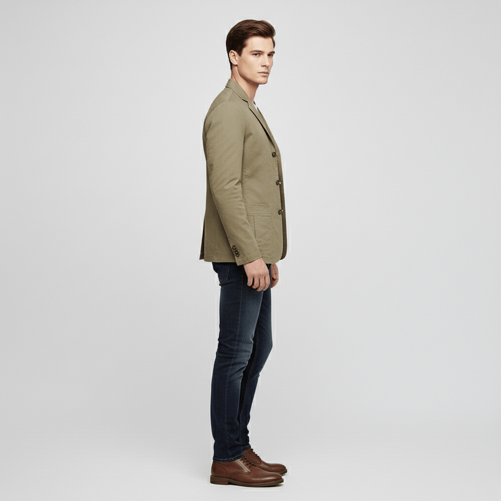 Classic Fit Blazer with Two Button Front and Side Pockets