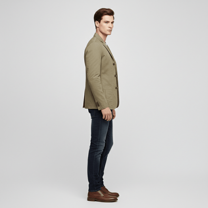 Classic Fit Blazer with Two Button Front and Side Pockets