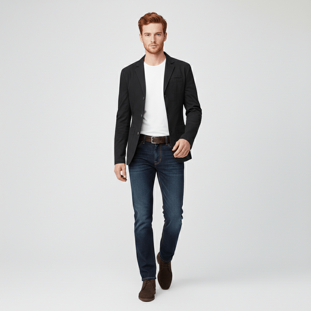 Classic Fit Blazer with Two Button Front and Side Pockets
