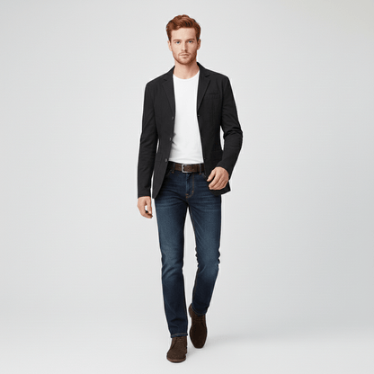 Classic Fit Blazer with Two Button Front and Side Pockets