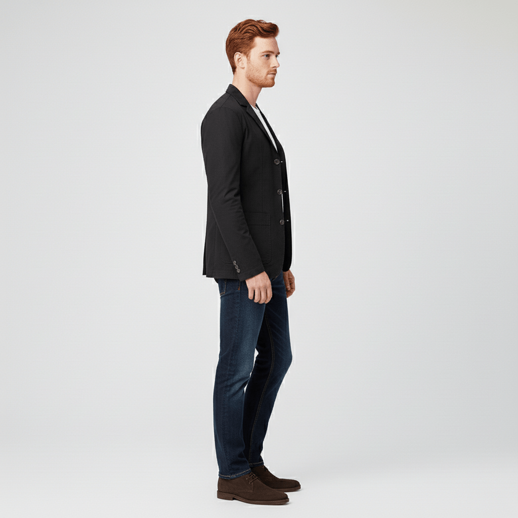 Classic Fit Blazer with Two Button Front and Side Pockets