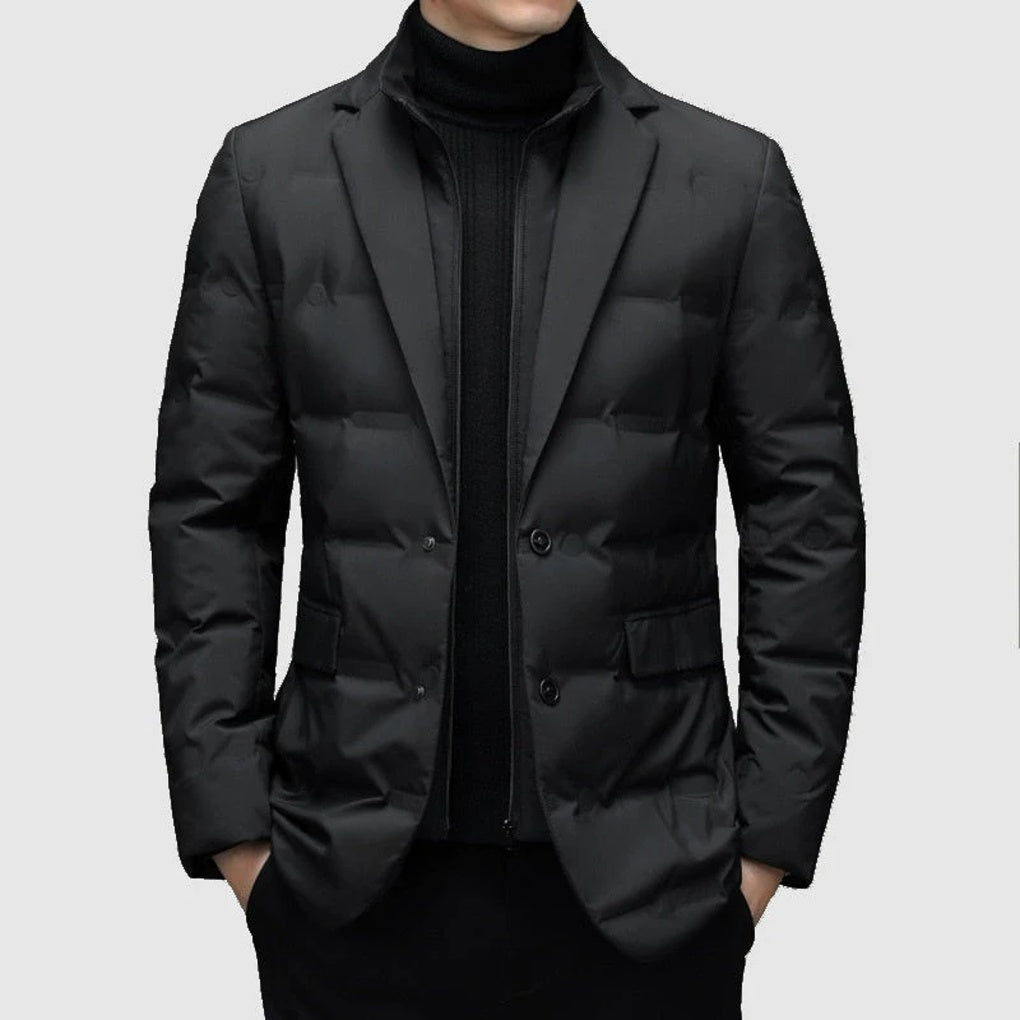 Men's Classic Fit Double Breasted Winter Coat Jacket - OutfitLondon