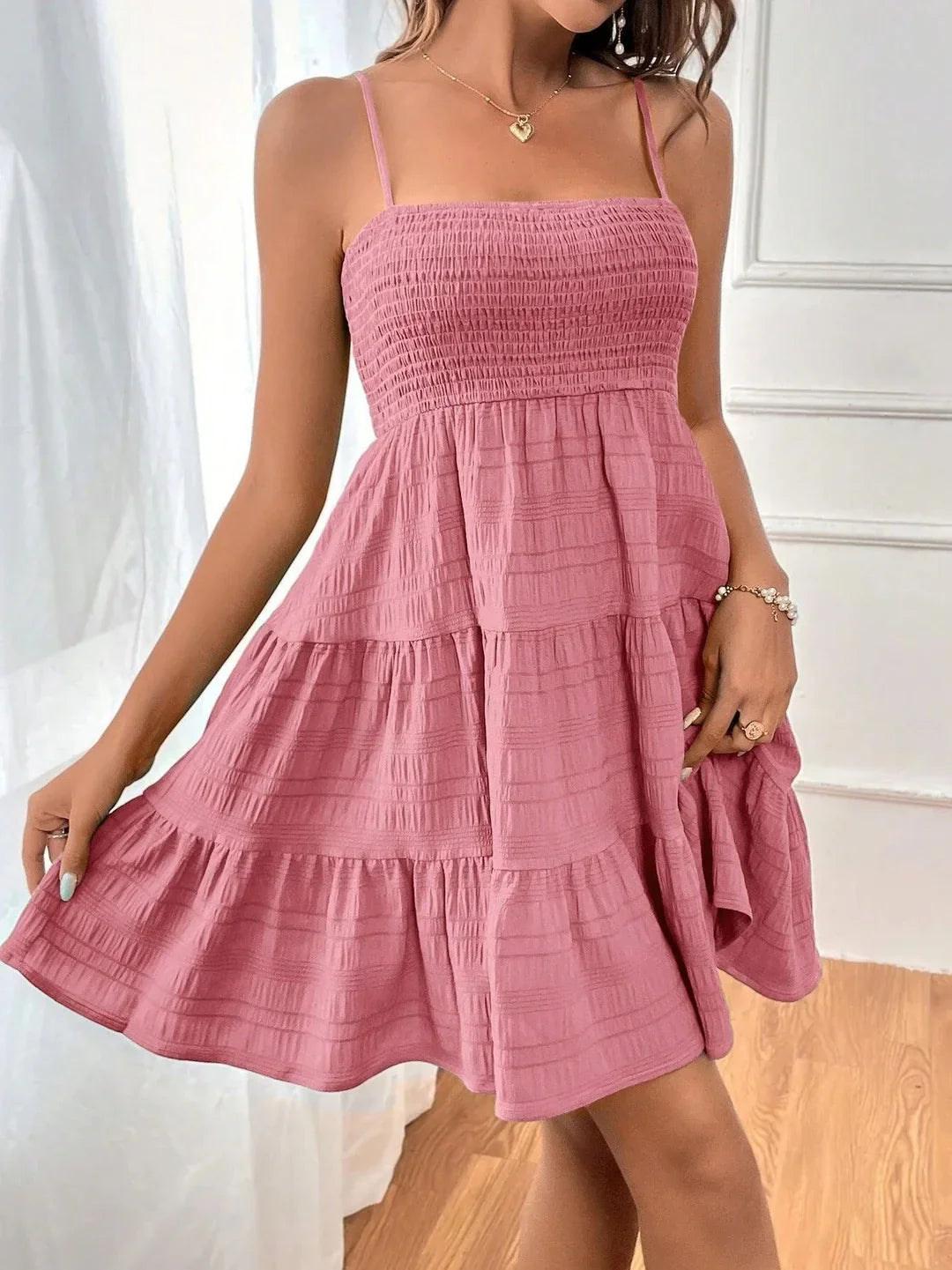 Janette Dress | Summer Pleated Mini Dress