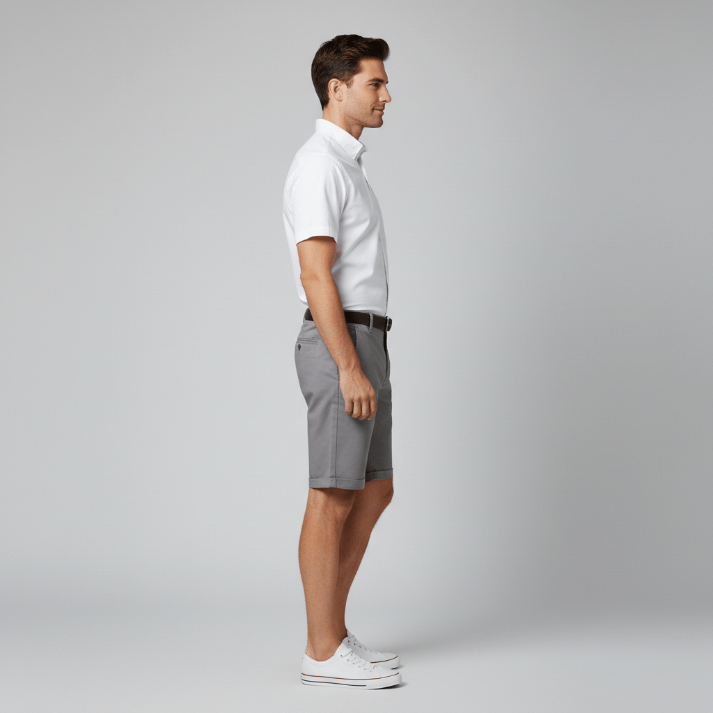 Comfortable Fit Chino Shorts with Side Pockets
