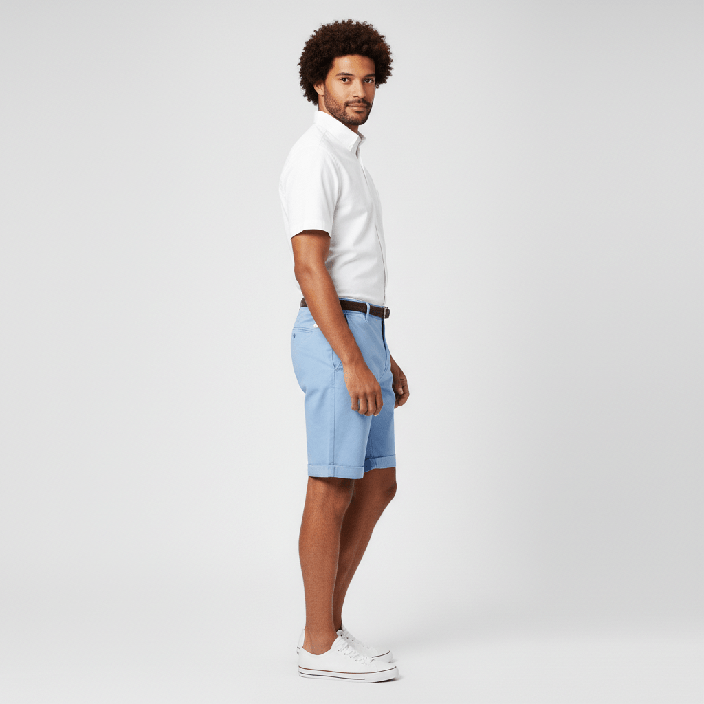 Comfortable Fit Chino Shorts with Side Pockets