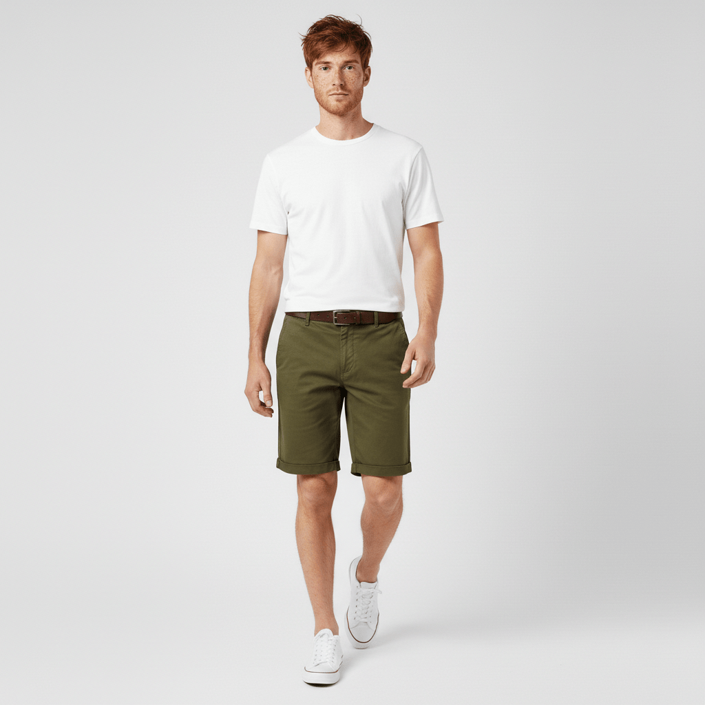 Comfortable Fit Chino Shorts with Side Pockets