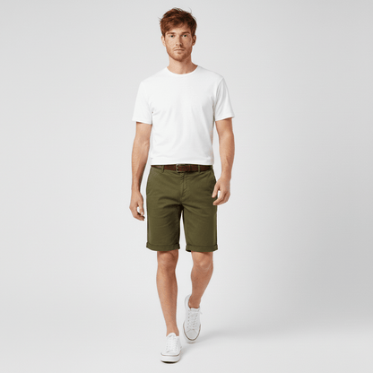 Comfortable Fit Chino Shorts with Side Pockets