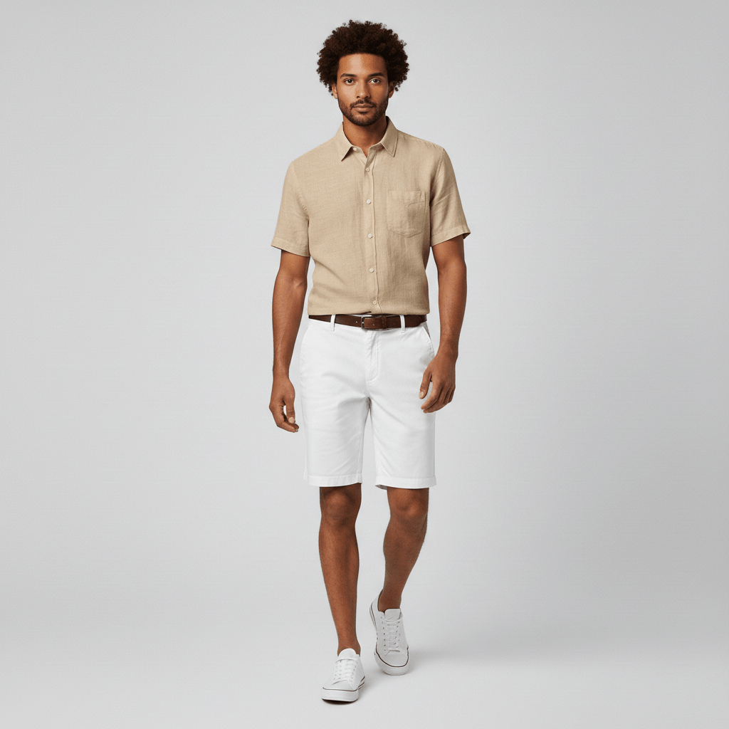 Comfortable Fit Chino Shorts with Side Pockets
