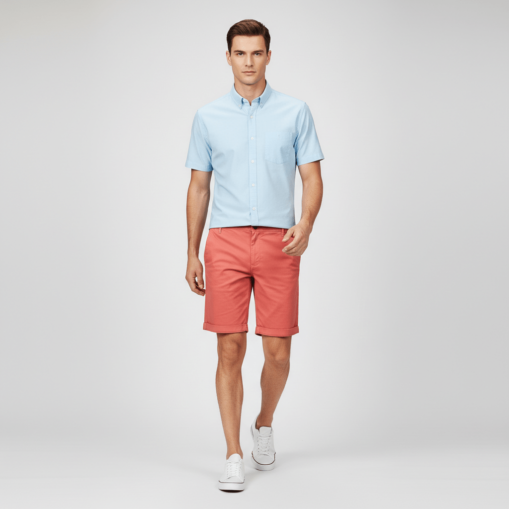 Comfortable Fit Chino Shorts with Side Pockets