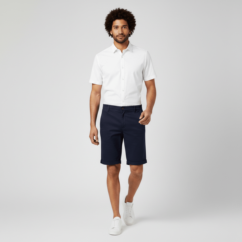 Comfortable Fit Chino Shorts with Side Pockets