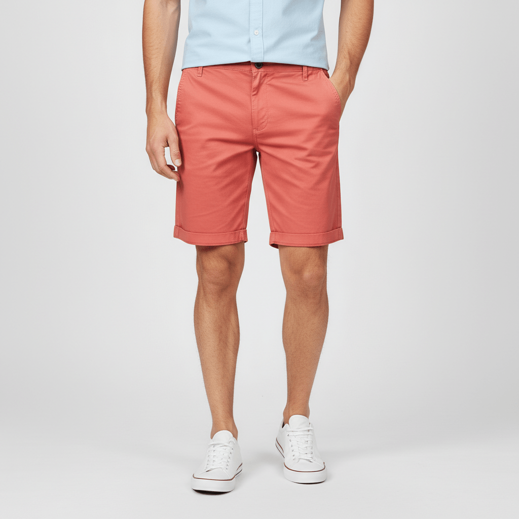 Comfortable Fit Chino Shorts with Side Pockets