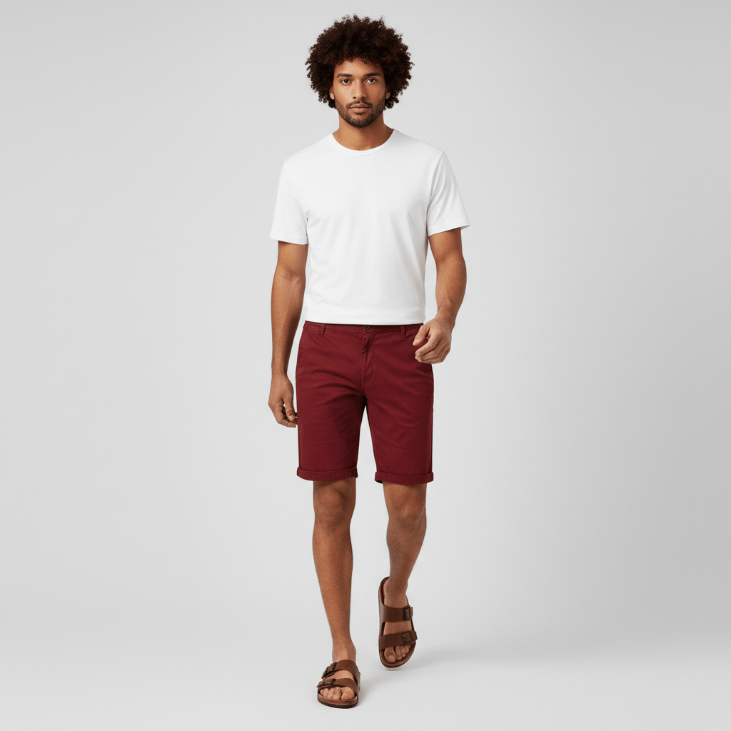Comfortable Fit Chino Shorts with Side Pockets