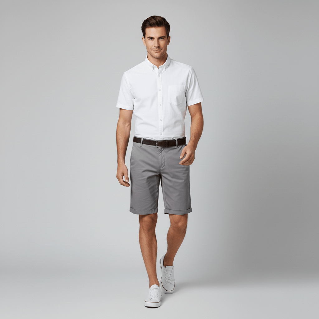 Comfortable Fit Chino Shorts with Side Pockets