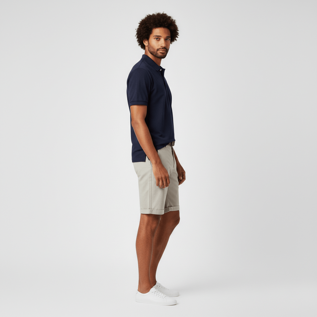 Comfortable Fit Chino Shorts with Side Pockets