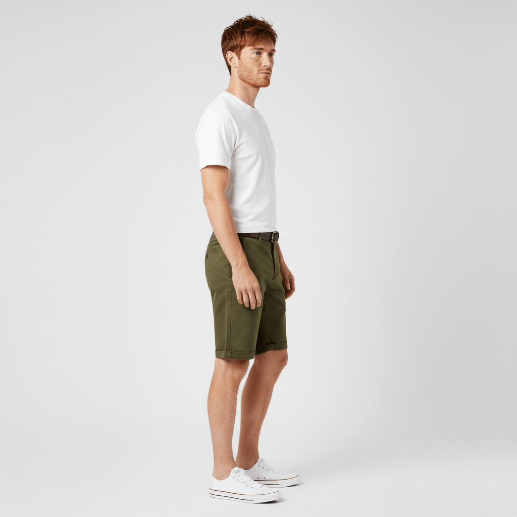 Comfortable Fit Chino Shorts with Side Pockets