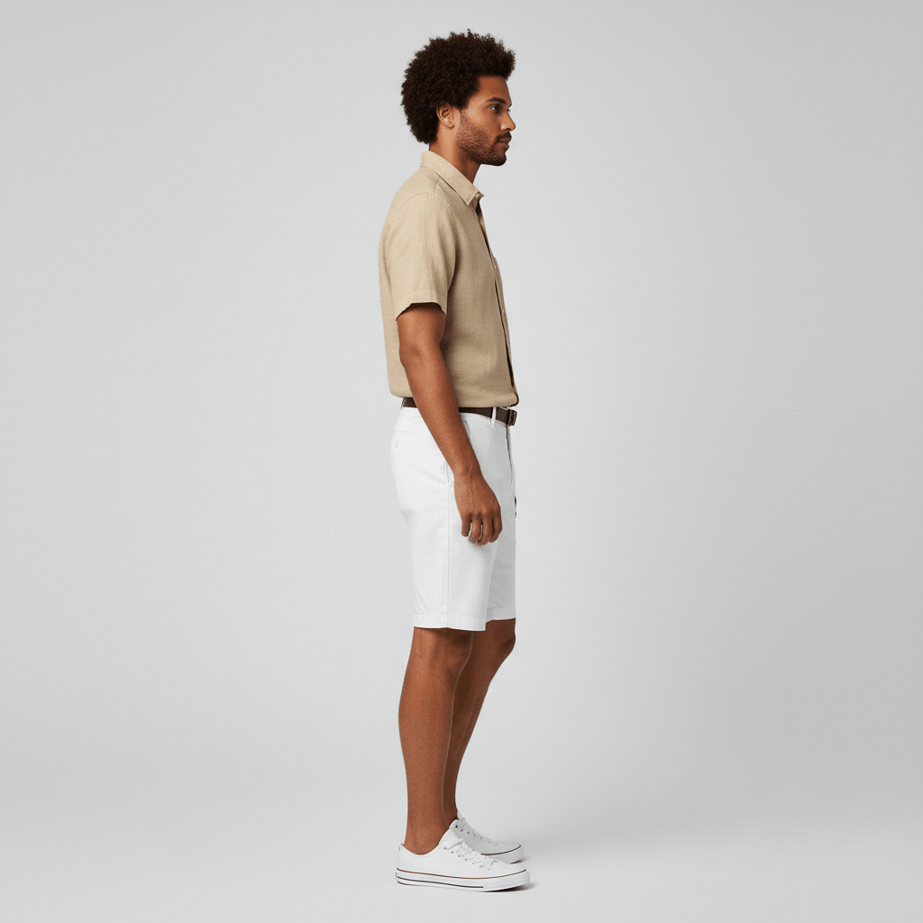 Comfortable Fit Chino Shorts with Side Pockets