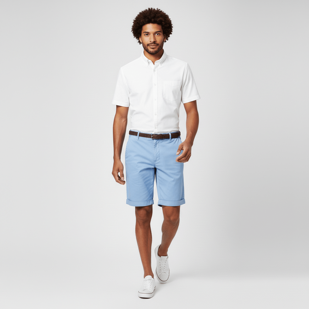 Comfortable Fit Chino Shorts with Side Pockets