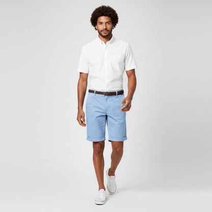 Comfortable Fit Chino Shorts with Side Pockets