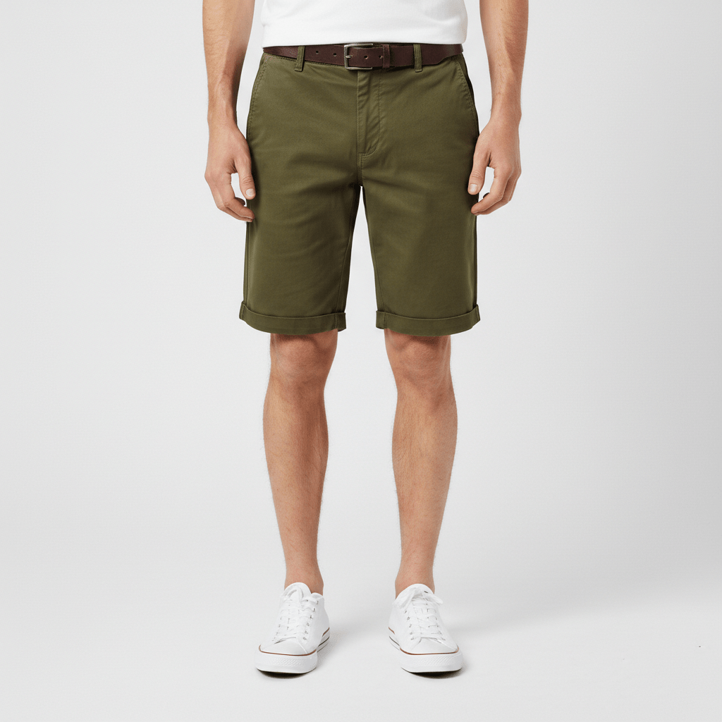 Comfortable Fit Chino Shorts with Side Pockets