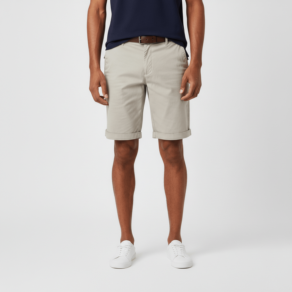 Comfortable Fit Chino Shorts with Side Pockets