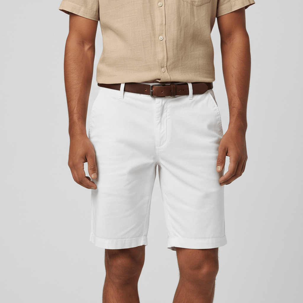 Comfortable Fit Chino Shorts with Side Pockets