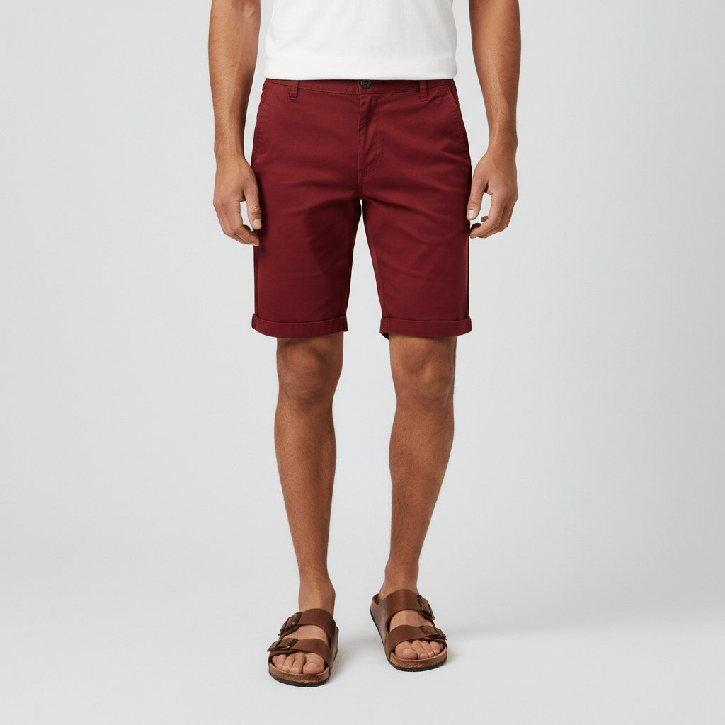 Comfortable Fit Chino Shorts with Side Pockets