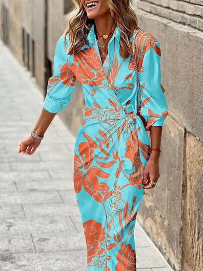Floral Fit and Flare Shirt Dress
