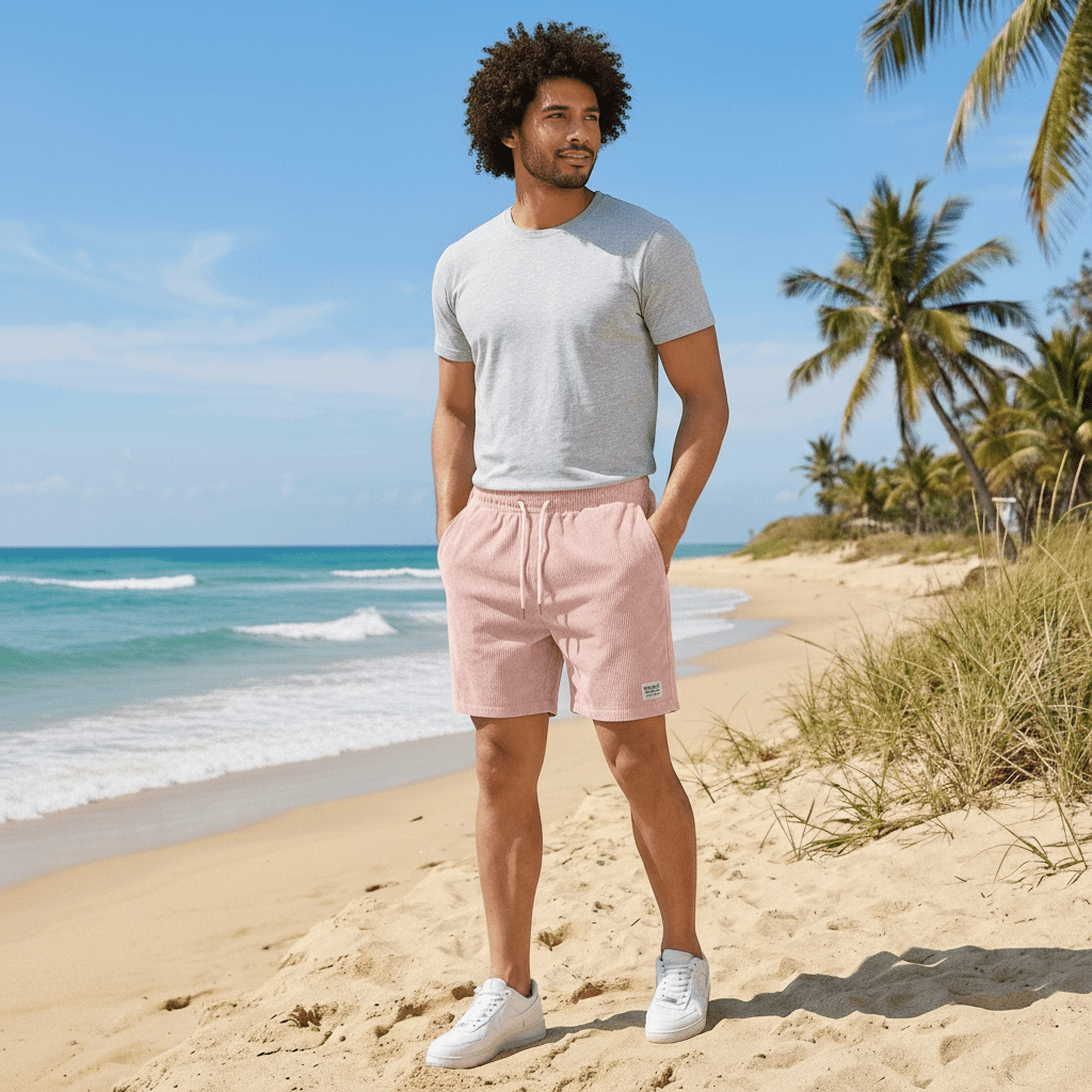 Comfortable Waist Swim Trunks with Elastic Drawstring