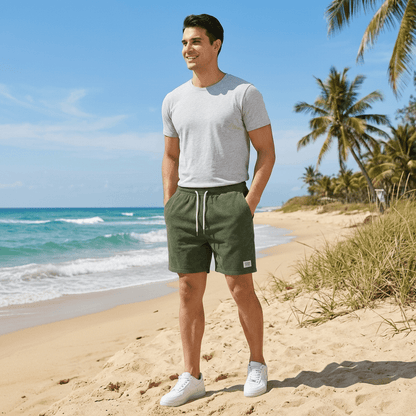 Comfortable Waist Swim Trunks with Elastic Drawstring