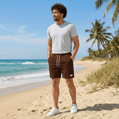 Comfortable Waist Swim Trunks with Elastic Drawstring