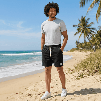 Comfortable Waist Swim Trunks with Elastic Drawstring
