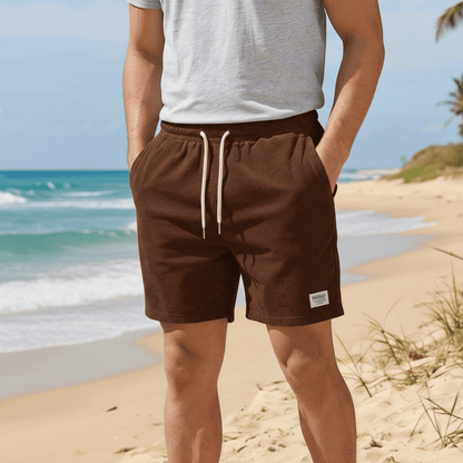 Comfortable Waist Swim Trunks with Elastic Drawstring