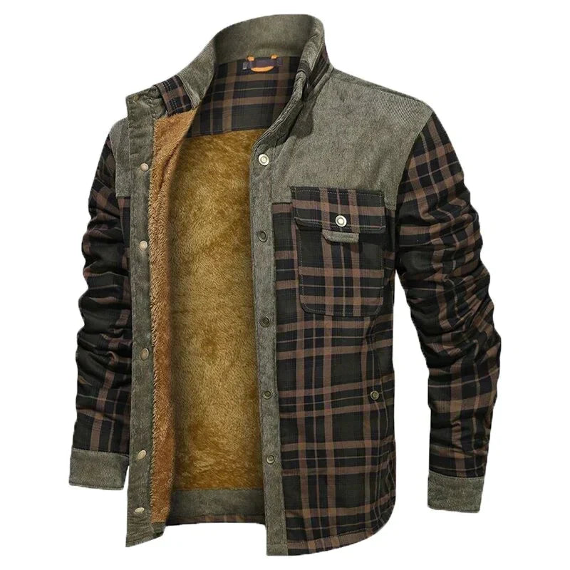 Warm Men's Winter Coat with Fleece Lining