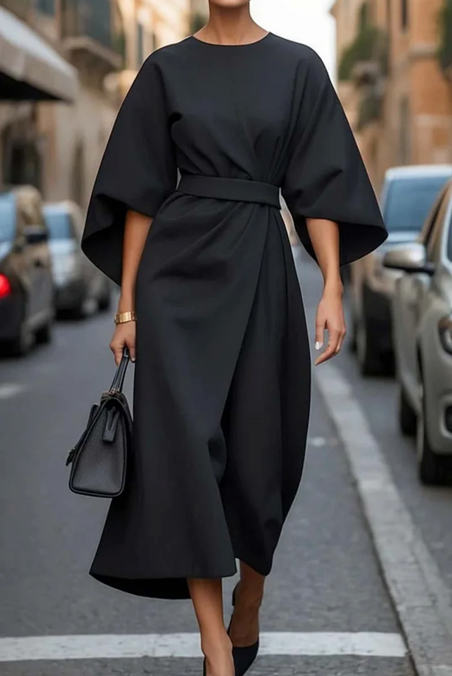 Women's Elegant Lantern Sleeve Dress