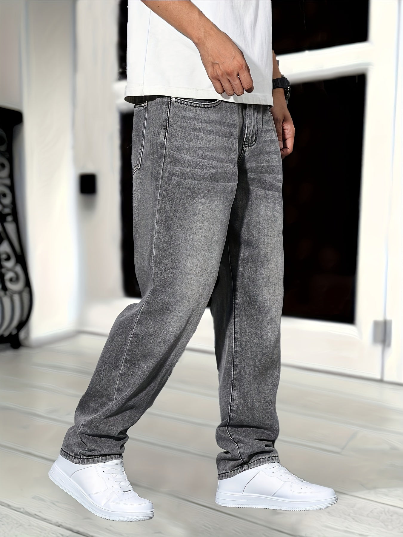 Men's Straight Leg Denim Jeans - OutfitLondon