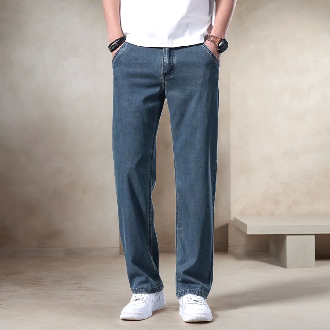 Comfortable Dark Straight Fit Jeans
